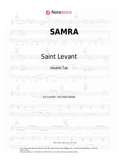 Notas, acordes Saint Levant, Babylone - SAMRA