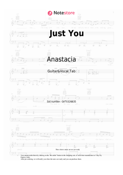 Notas, acordes Anastacia, Peter Maffay - Just You
