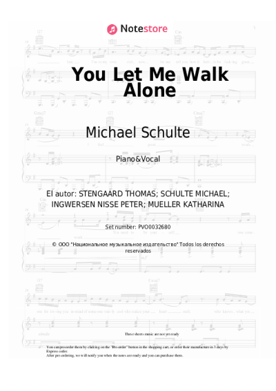 undefined Michael Schulte - You Let Me Walk Alone