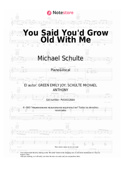 Notas, acordes Michael Schulte - You Said You'd Grow Old With Me