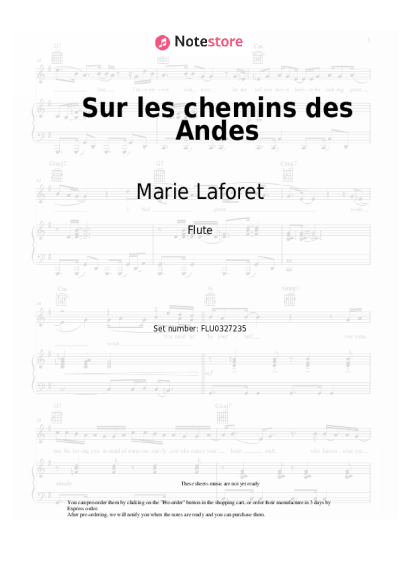 Notas, acordes Marie Laforet - Sur les chemins des Andes