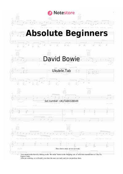 Notas, acordes David Bowie - Absolute Beginners