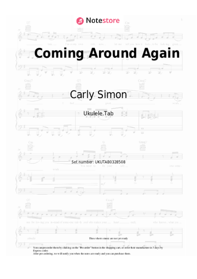 Notas, acordes Carly Simon - Coming Around Again
