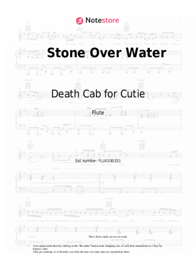 Notas, acordes Death Cab for Cutie - Stone Over Water
