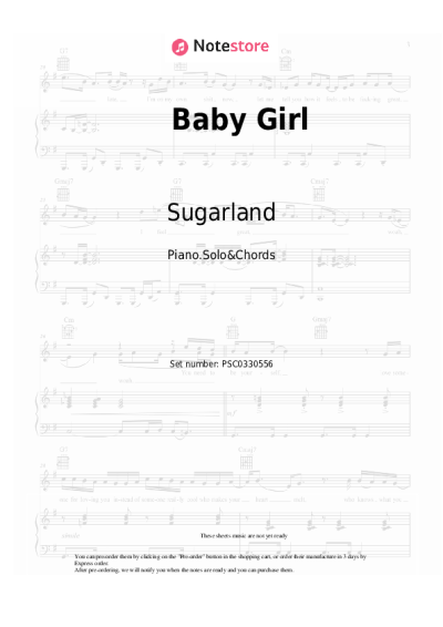 Notas, acordes Sugarland - Baby Girl