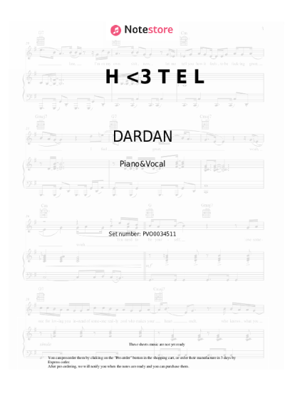 Notas, acordes DARDAN, Monet192 - H <3 T E L