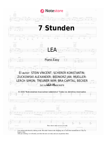 Notas, acordes LEA, Capital Bra - 7 Stunden