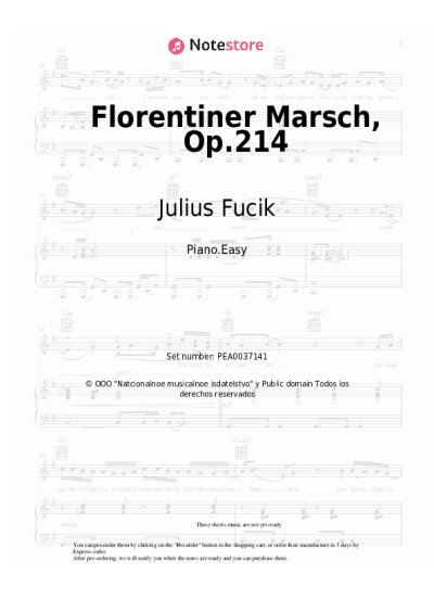 Notas, acordes Julius Fucik - Florentiner Marsch, Op.214