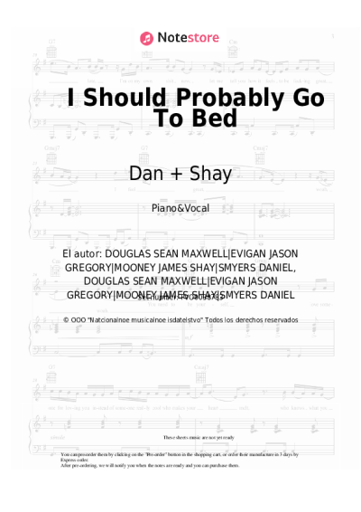 Notas, acordes Dan + Shay - I Should Probably Go To Bed