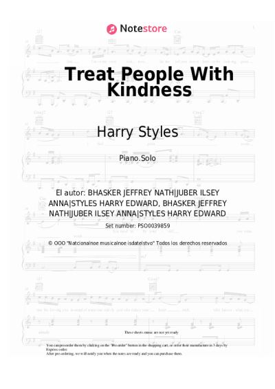 Notas, acordes Harry Styles - Treat People With Kindness