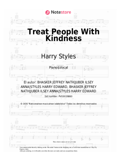 Notas, acordes Harry Styles - Treat People With Kindness