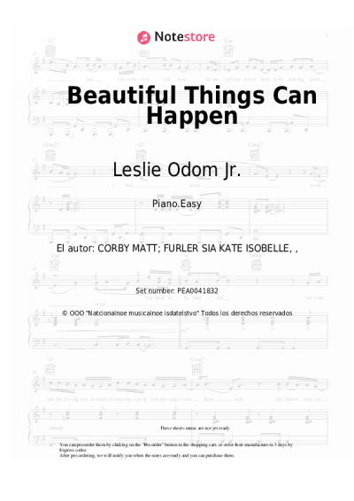 Notas, acordes Leslie Odom Jr. - Beautiful Things Can Happen