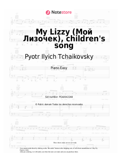 undefined Pyotr Ilyich Tchaikovsky - My Lizzy (Мой Лизочек), children's song