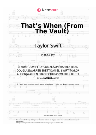undefined Taylor Swift, Keith Urban - That’s When (From The Vault)