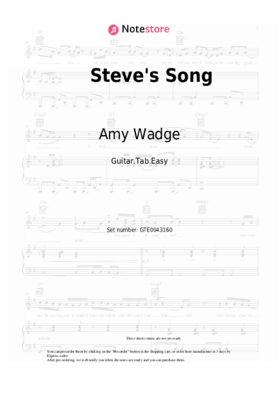 undefined Amy Wadge - Steve's Song