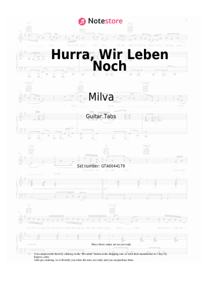 Notas, acordes Milva - Hurra, Wir Leben Noch