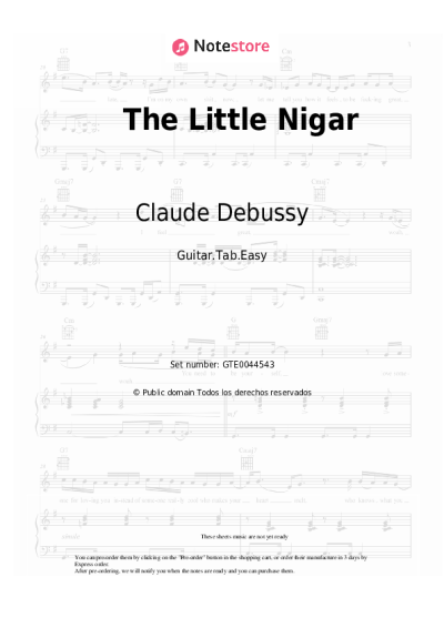 Notas, acordes Claude Debussy - The Little Nigar