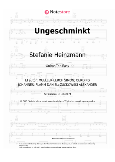 Notas, acordes Stefanie Heinzmann - Ungeschminkt