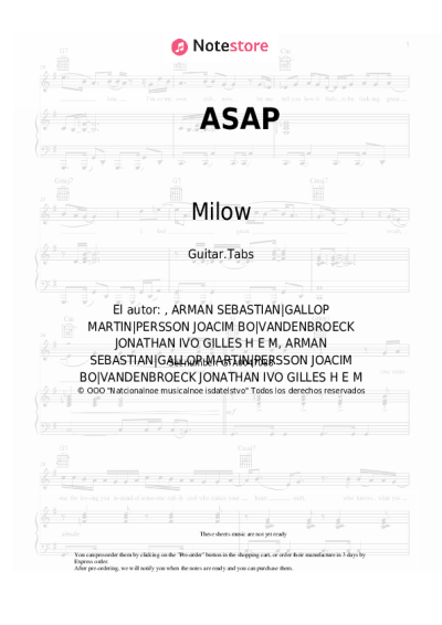 Notas, acordes Milow - ASAP