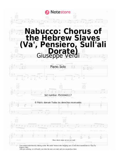 undefined Giuseppe Verdi - Nabucco: Chorus of the Hebrew Slaves (Va', Pensiero, Sull'ali Dorate)