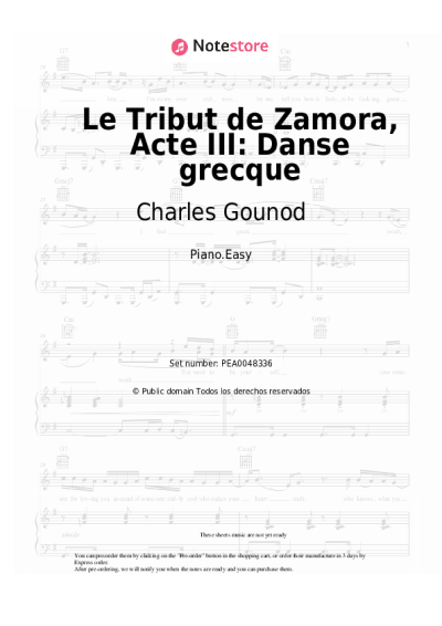 Notas, acordes Charles Gounod - Le Tribut de Zamora, Acte III: Danse grecque