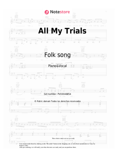 undefined Folk song - All My Trials