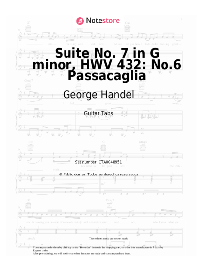 undefined George Handel - Suite No. 7 in G minor, HWV 432: No.6 Passacaglia