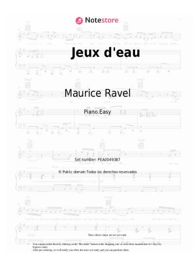 Notas, acordes Maurice Ravel - Jeux d'eau