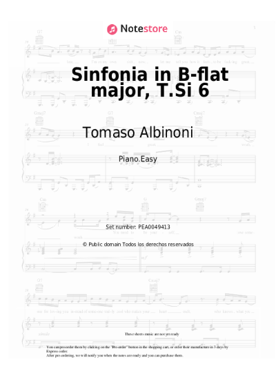 undefined Tomaso Albinoni - Sinfonia in B-flat major, T.Si 6