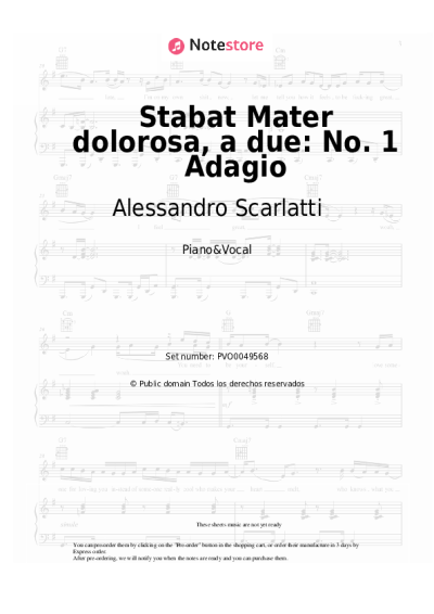 Notas, acordes Alessandro Scarlatti - Stabat Mater dolorosa, a due: No. 1 Adagio