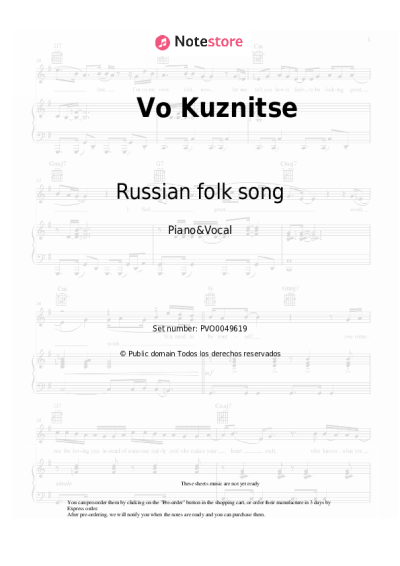 undefined Russian folk song - Vo Kuznitse
