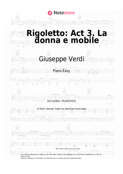 Notas, acordes Giuseppe Verdi - Rigoletto: Act 3. La donna e mobile