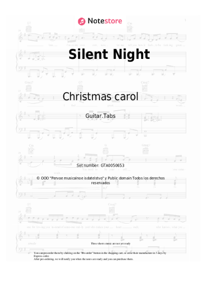 Notas, acordes Christmas carol - Silent Night