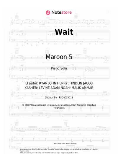 undefined Maroon 5 - Wait