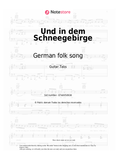 undefined German folk song - Und in dem Schneegebirge