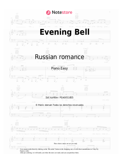 Notas, acordes Russian romance - Evening Bell