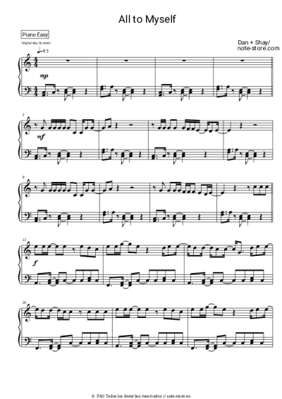 Notas, acordes Dan + Shay - All To Myself