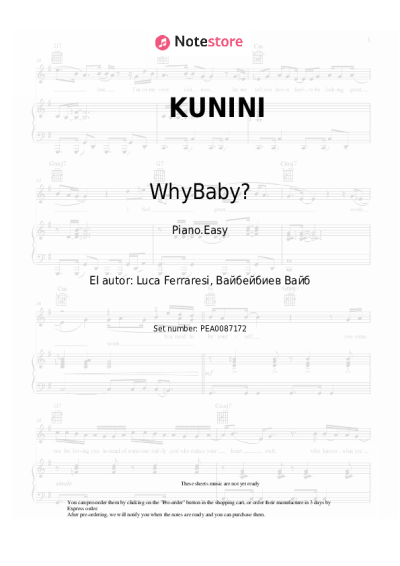 Notas, acordes WhyBaby? - KUNINI