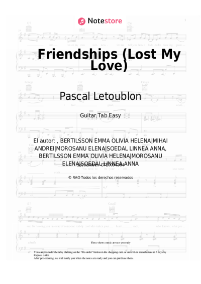 undefined Pascal Letoublon, Leony - Friendships (Lost My Love)