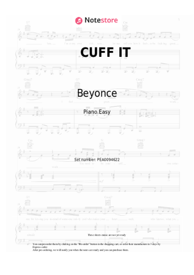 Notas, acordes Beyonce - CUFF IT